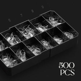 APRÉS array of Gel-X sizes laid out to illustrate size range 00–9 for perfect fit