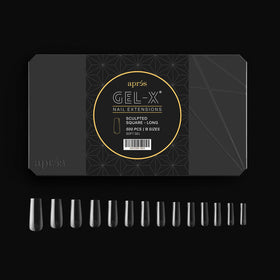 APRÉS spread of Gel-X sizes 00 to 9 highlighting fit variety