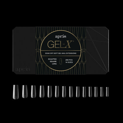 APRÉS front packaging showing 280 Gel-X tips and box benefits