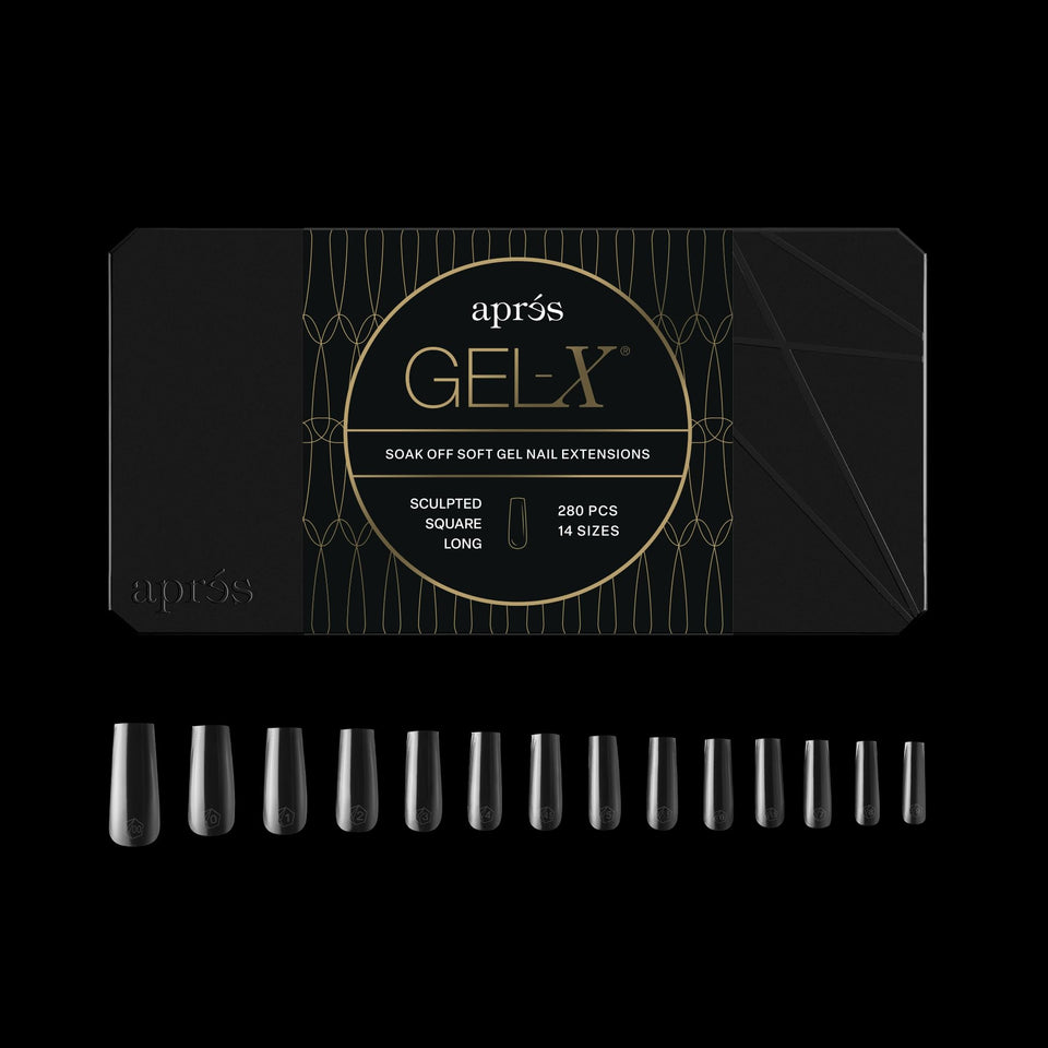 APRÉS front packaging showing 280 Gel-X tips and box benefits