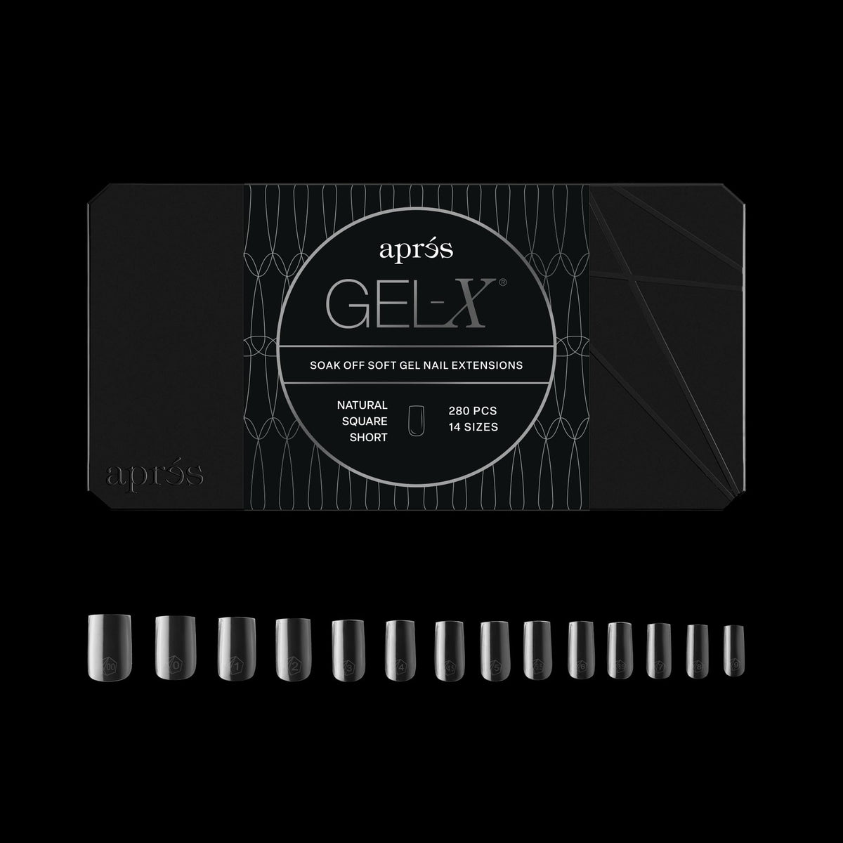 APRÉS front packaging showing 280 Gel-X tips and branding for quick identification
