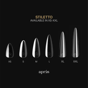 APRÉS size chart and dividers displaying 14 sizes and half-sizes