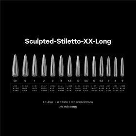 APRÉS rows of pre-sculpted tips showing consistent shape for faster work
