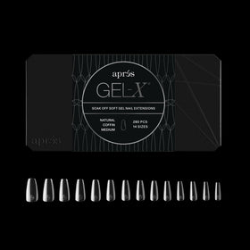 APRÉS front packaging showing 280 Gel‑X coffin tips, convenient bulk supply