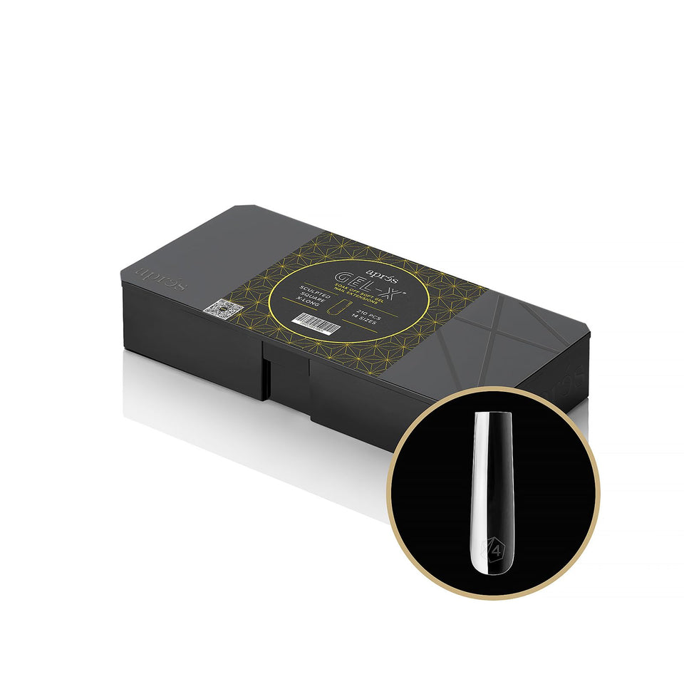 APRÉS front packaging showing box of 210 Gel-X tips and benefits