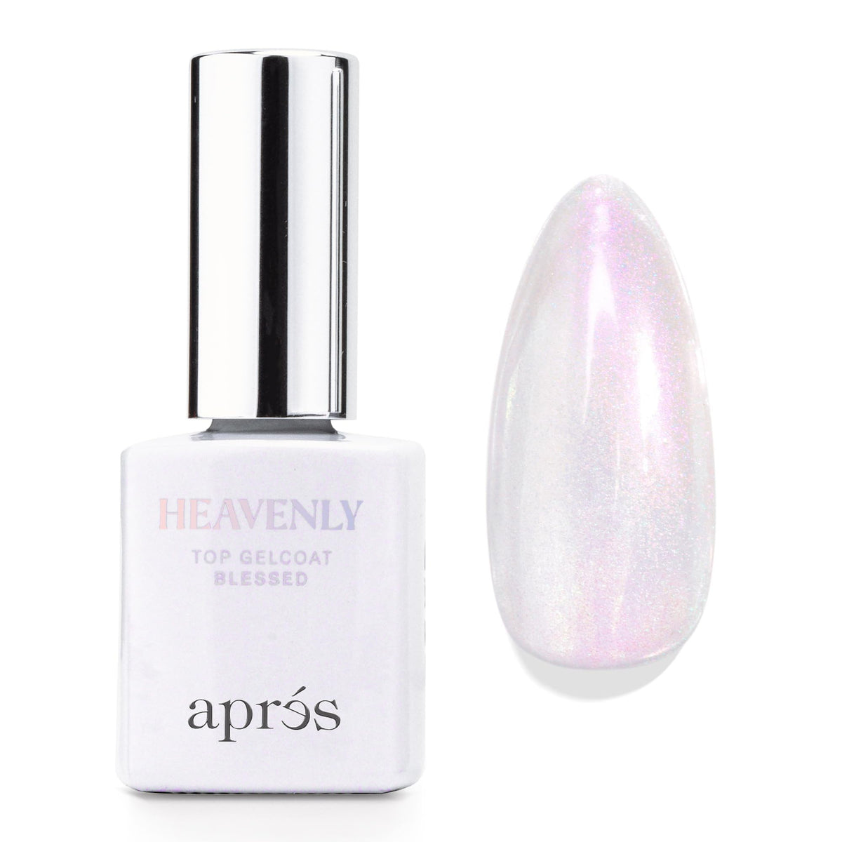APRÉS front bottle view showing label and glossy finish benefit