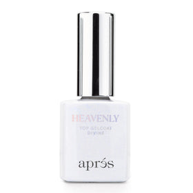 APRÉS swatches of five Heavenly shades showing color choices and shimmer