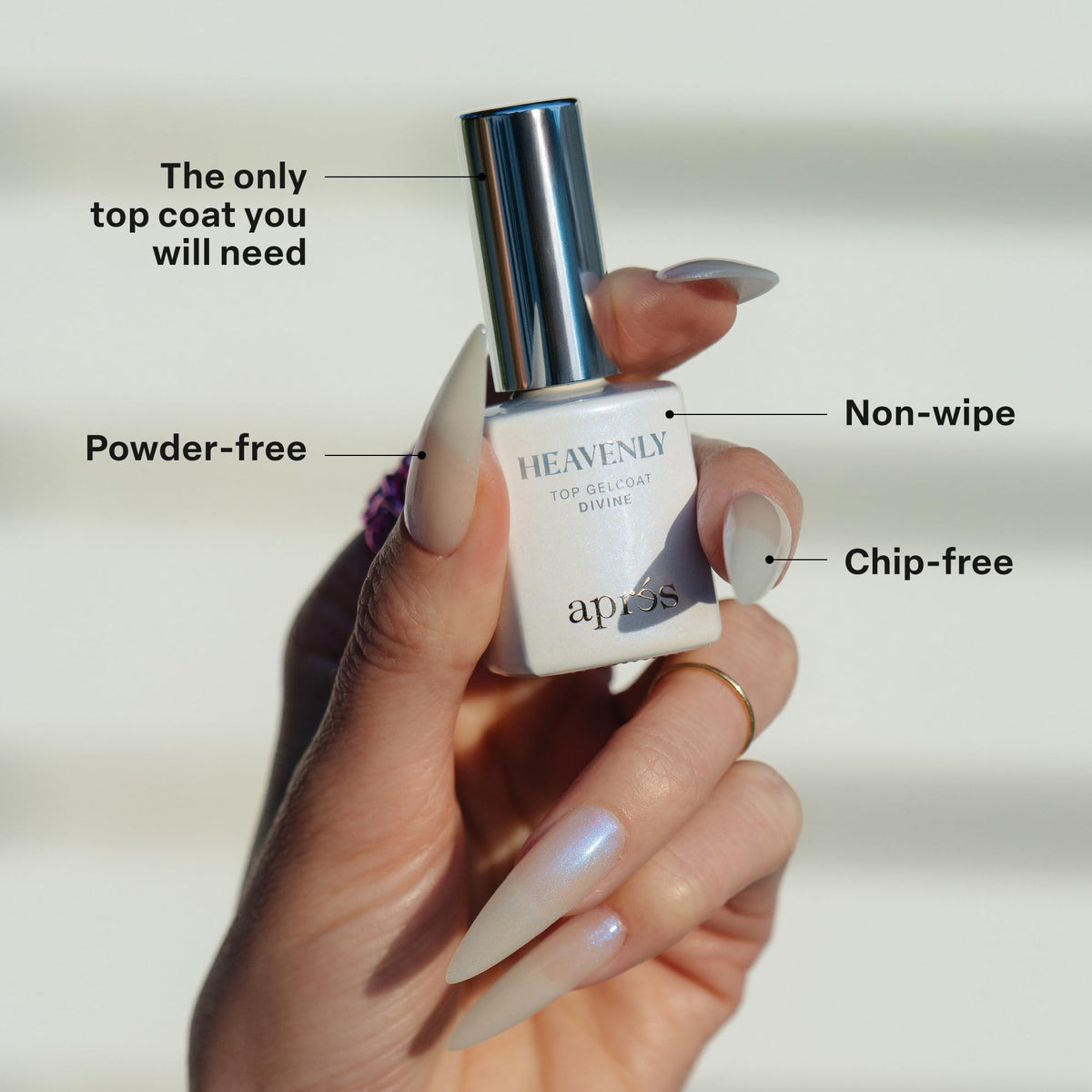 APRÉS close-up shimmer texture revealing refined particles benefit