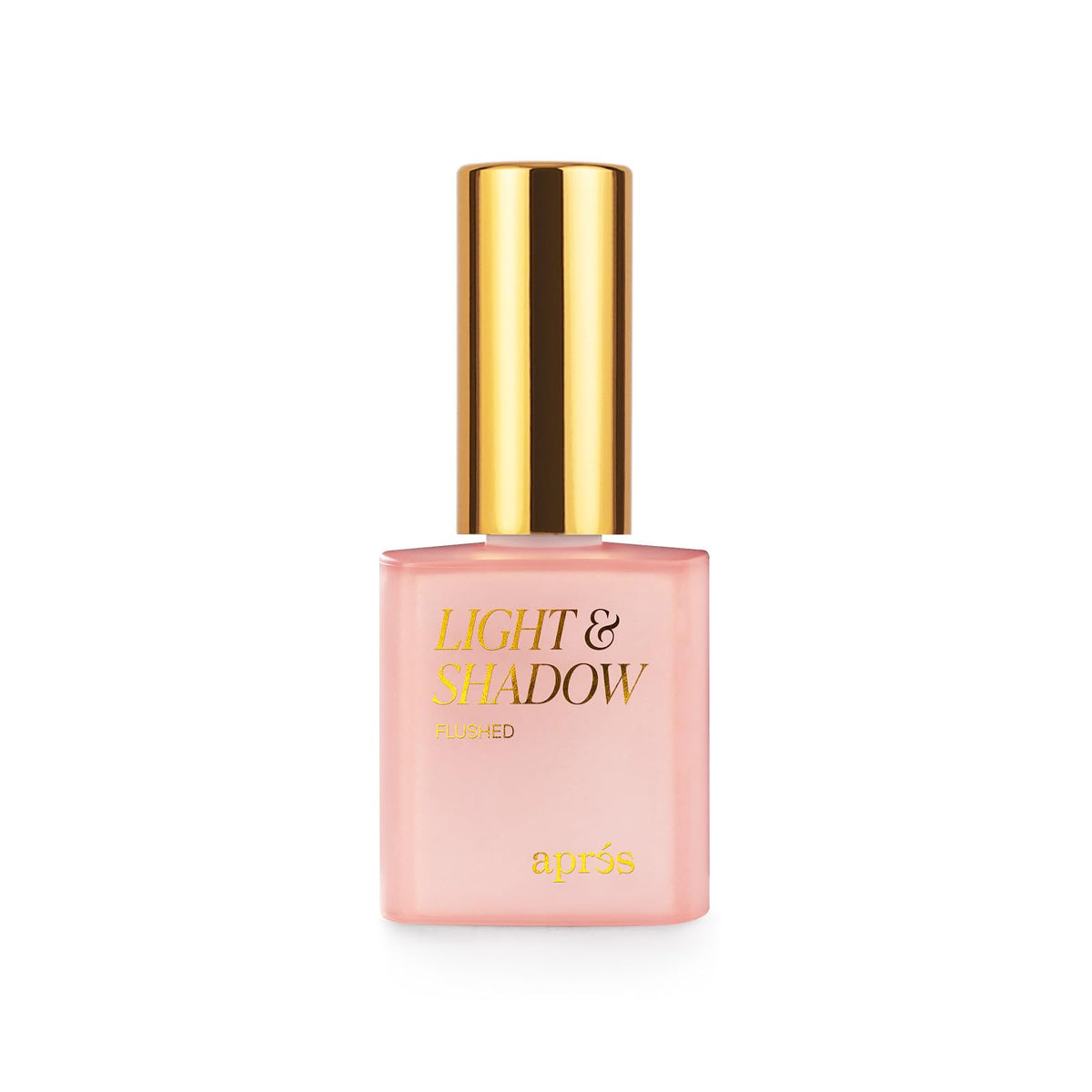 APRÉS bottle front packaging showing Spring Flushed shade and branding for clear identification