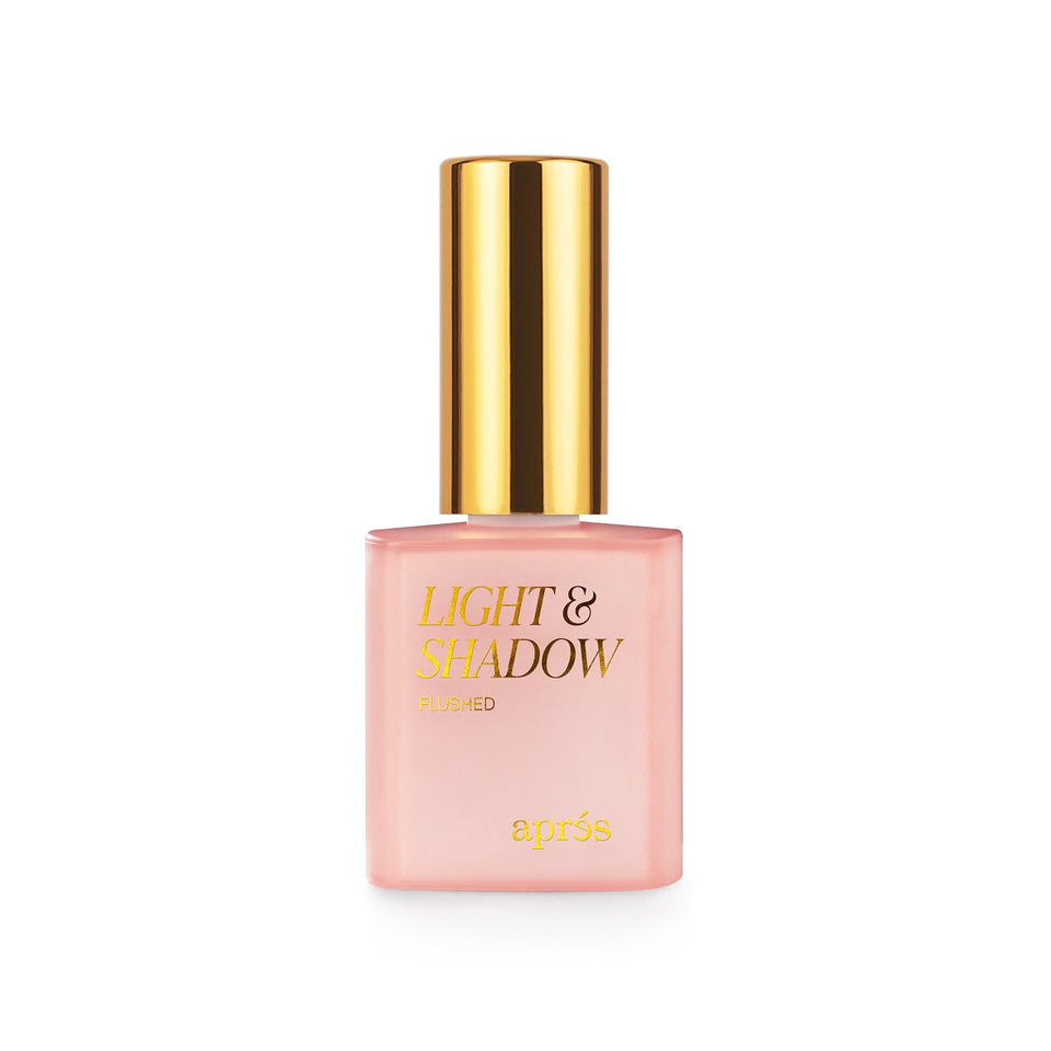APRÉS bottle front packaging showing Spring Flushed shade and branding for clear identification