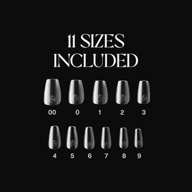 APRÉS size chart and label highlighting 11 sizes 00–9 for precise fit benefit