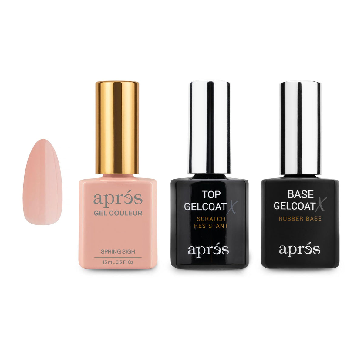 APRÉS front packaging showing trio set and Spring Sigh shade for quick identification