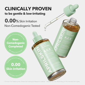 APRILSKIN serum used on face in lifestyle scene showing calming effect