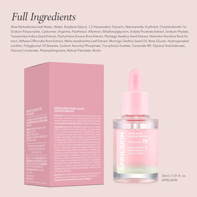 APRILSKIN bottle beside aloe plant illustrating natural pink aloe origin benefit