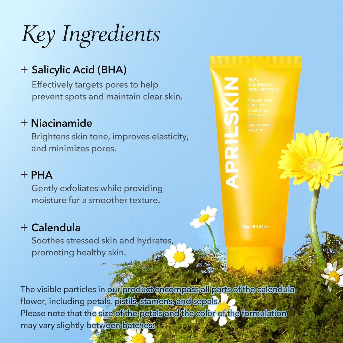 APRILSKIN jelly brush next to mask demonstrating even application benefit