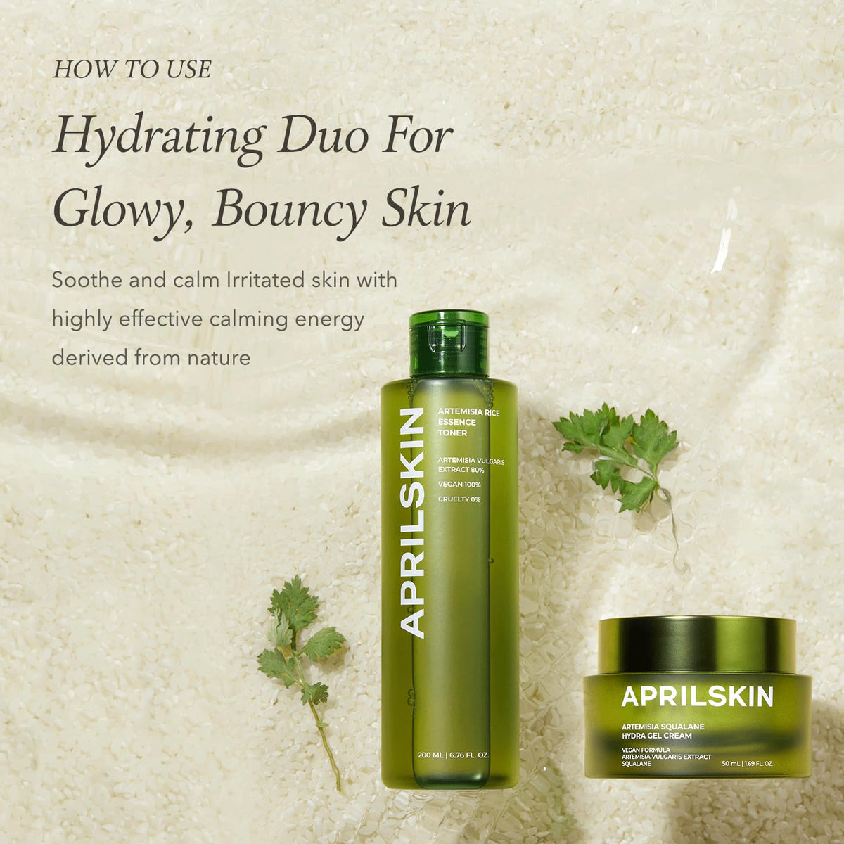 APRILSKIN artemisia plant extract visual highlighting natural soothing ingredient benefit