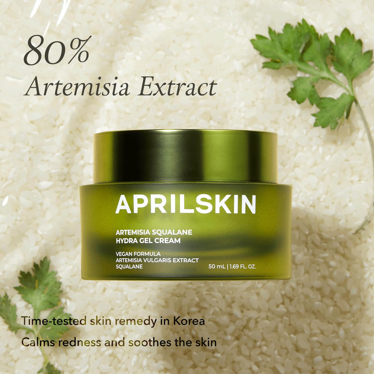 APRILSKIN dollop of gel cream on hand demonstrating spreadable, non-greasy hydration benefit