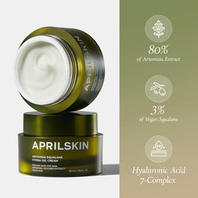 APRILSKIN close-up of gel-cream texture showing lightweight hydration and quick absorption benefit