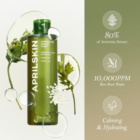 APRILSKIN back label close-up listing ingredients and usage benefits