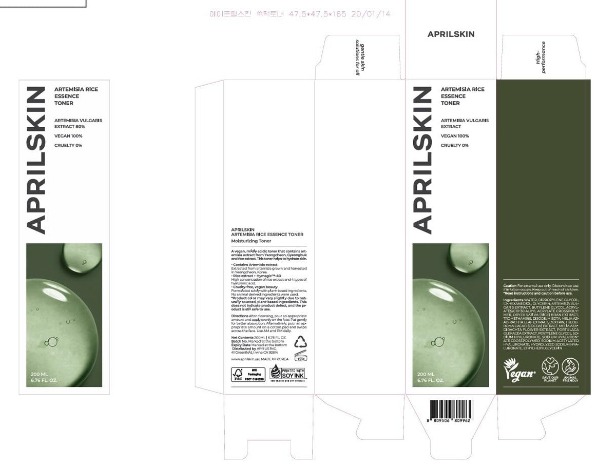 APRILSKIN toner on cotton pad demonstrating gentle application and soothing benefit