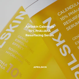 APRILSKIN close-up serum drop texture, shows lightweight hydrational finish