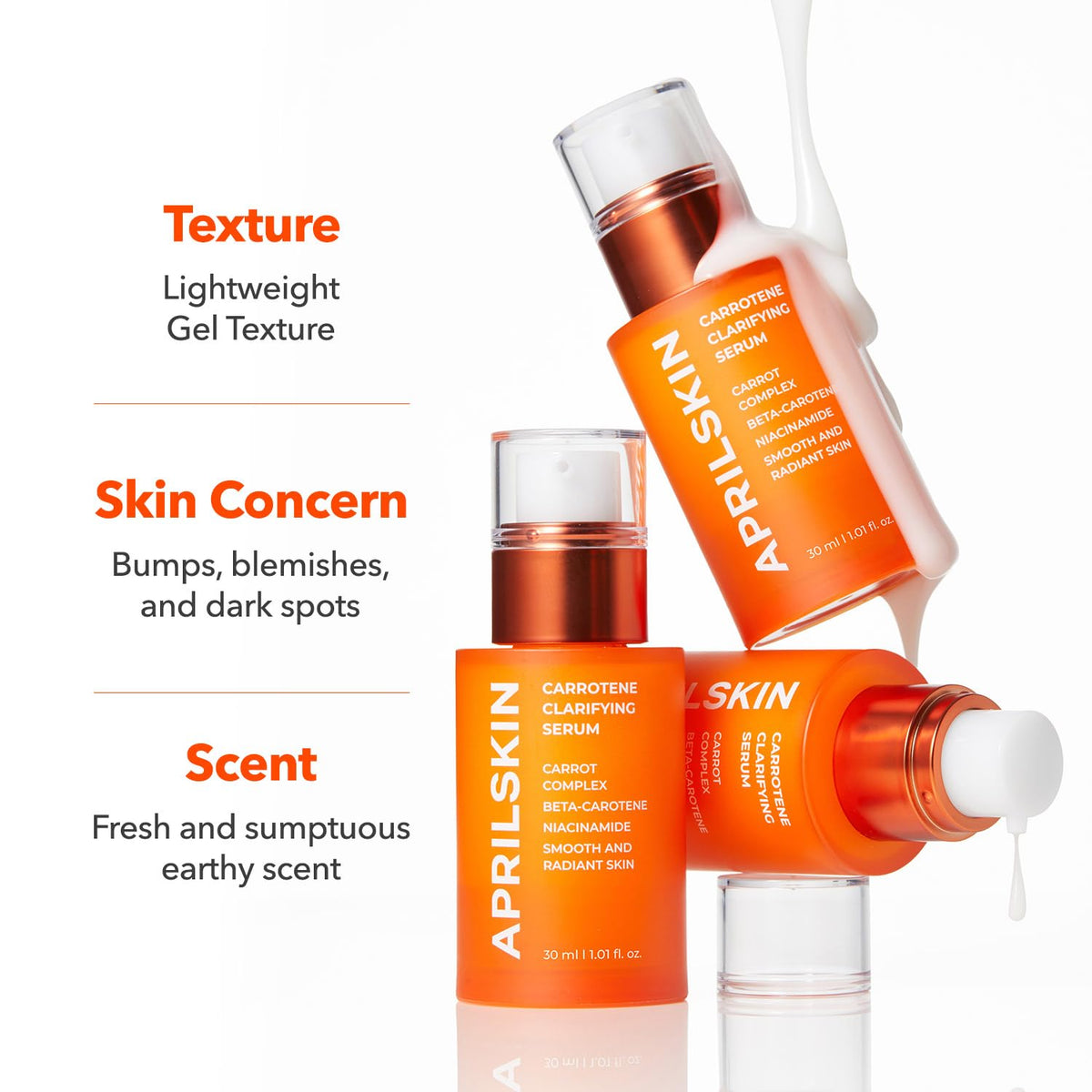 APRILSKIN dropper close-up highlighting precise, no-waste dispensing