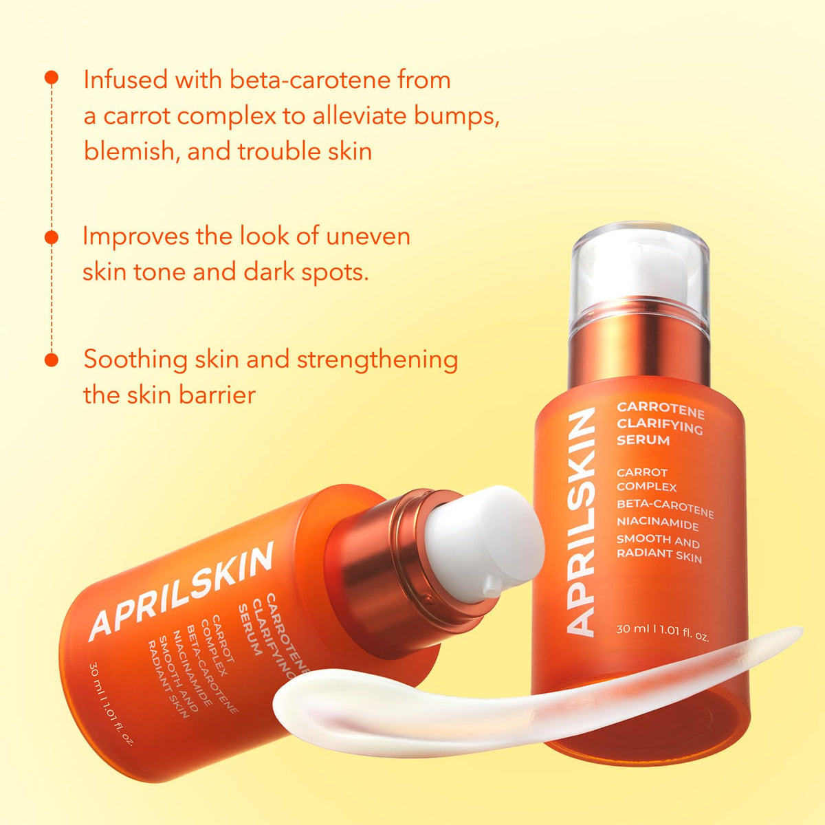 APRILSKIN serum texture on hand showing lightweight absorption