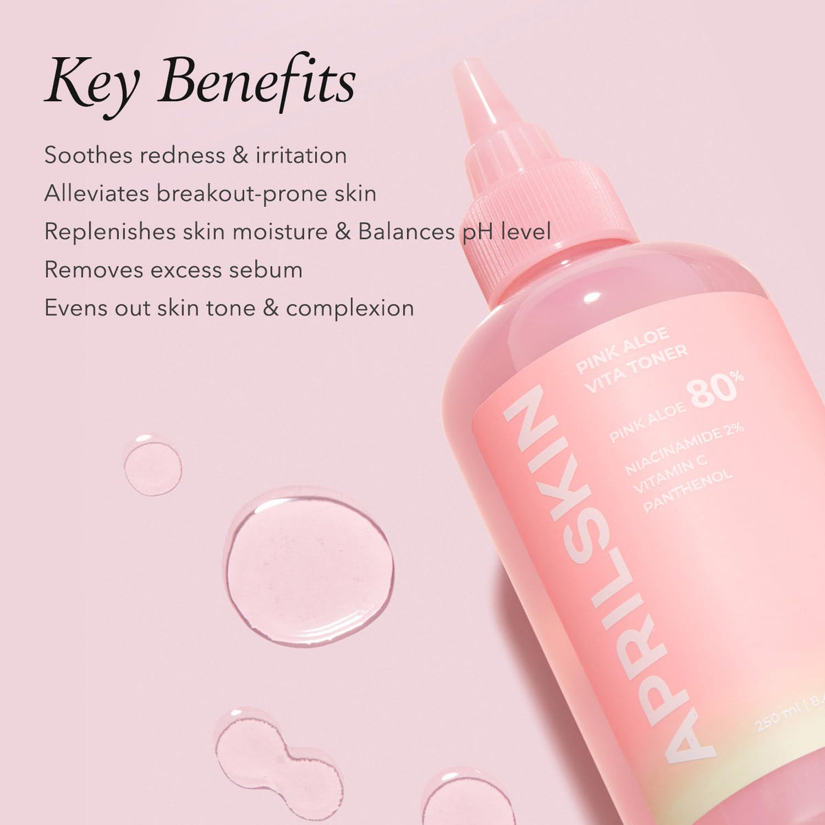 APRILSKIN close-up gel texture demonstrating lightweight, non-sticky hydration