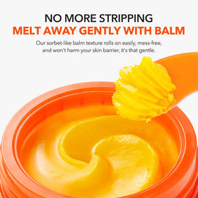 APRILSKIN balm melting on skin to dissolve makeup effectively