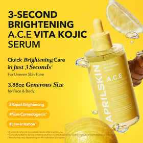 APRILSKIN pump detail highlighting easy-dispense design for controlled application