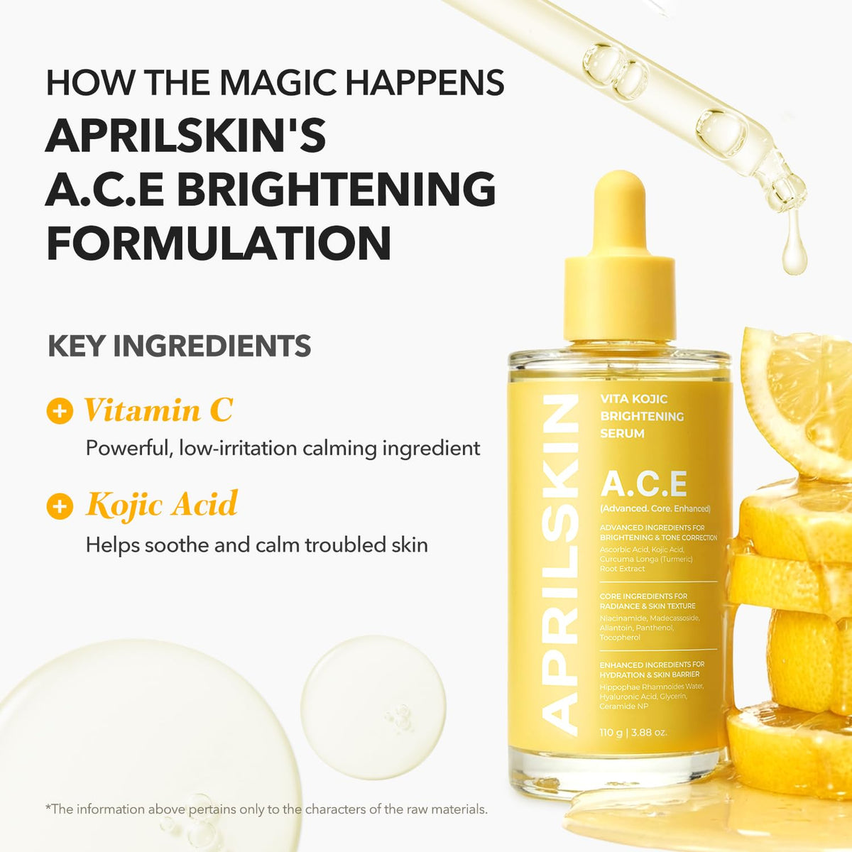 APRILSKIN watery serum texture close-up showing lightweight absorption benefit