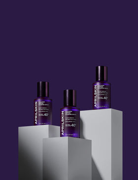 APRILSKIN bottle size scale beside common items to show product volume
