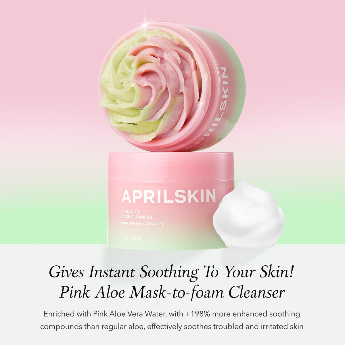 APRILSKIN gelato-like texture close-up demonstrating soft exfoliation