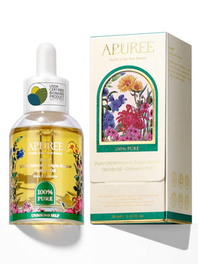 APUREE front packaging bottle showing clean bio-based nail oil benefit