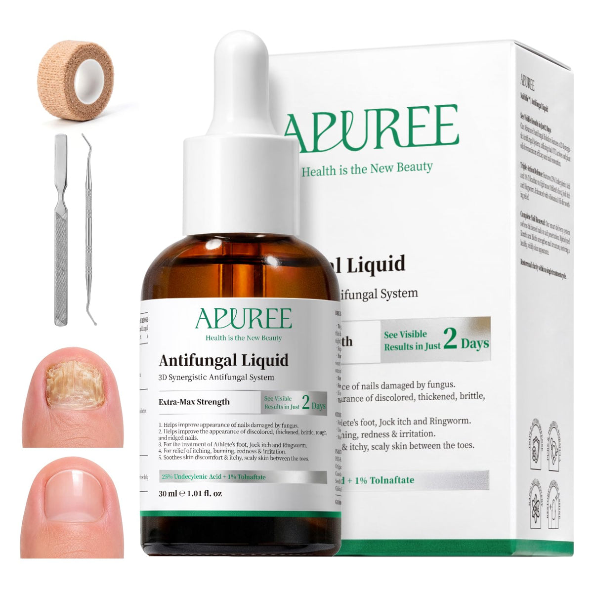 APUREE front packaging showing product and kit benefits