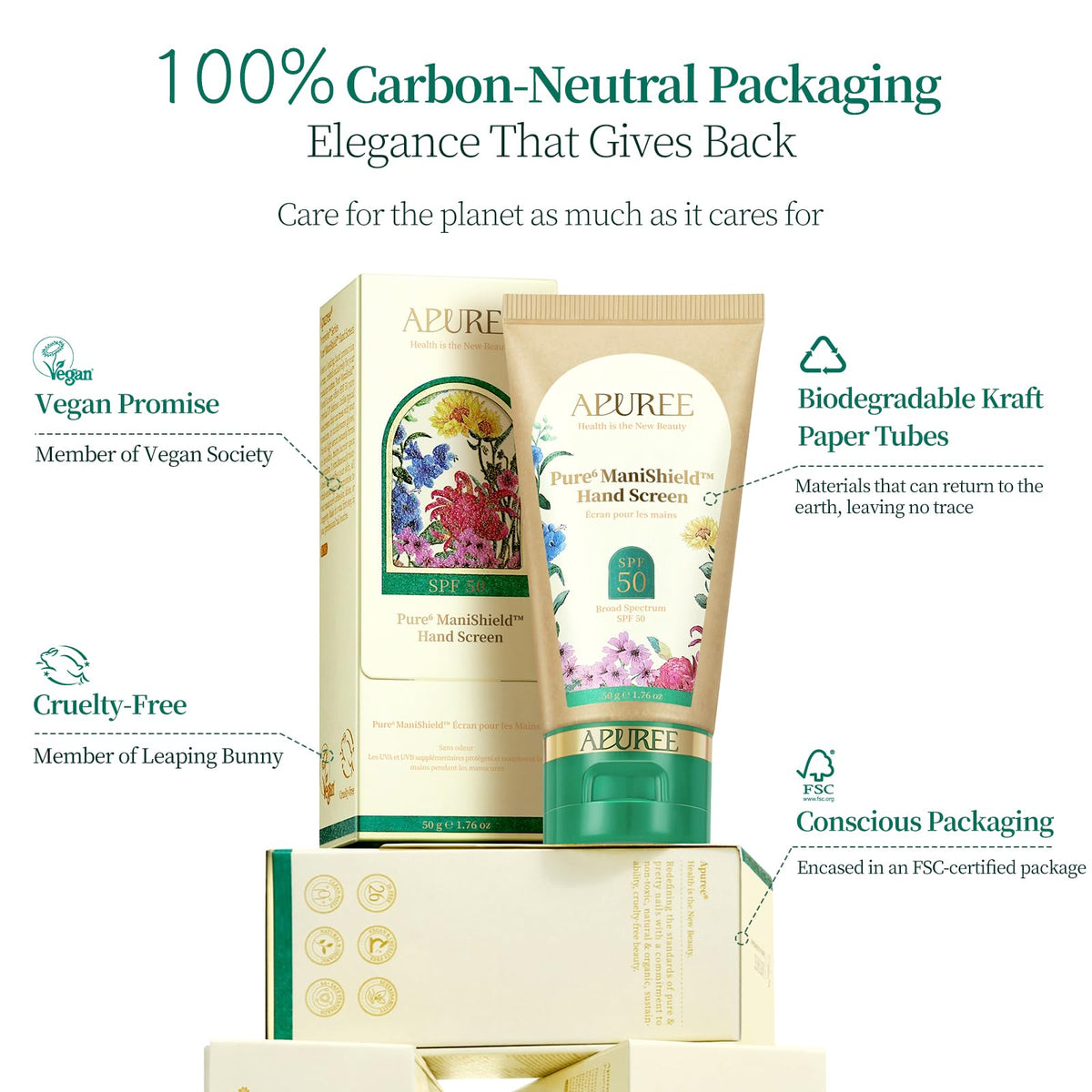APUREE handscreen compact tube for travel convenience and on-the-go use