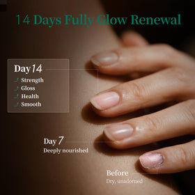 APUREE applied to cuticle demonstrating hydration and nail care benefit