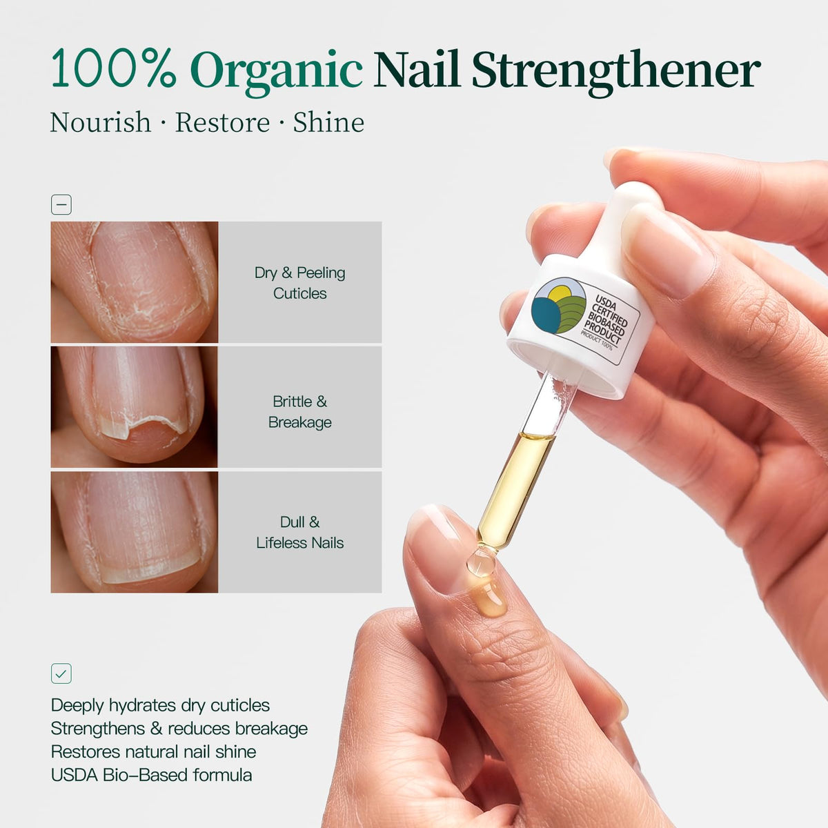 APUREE open dropper showing oil texture for quick absorption benefit