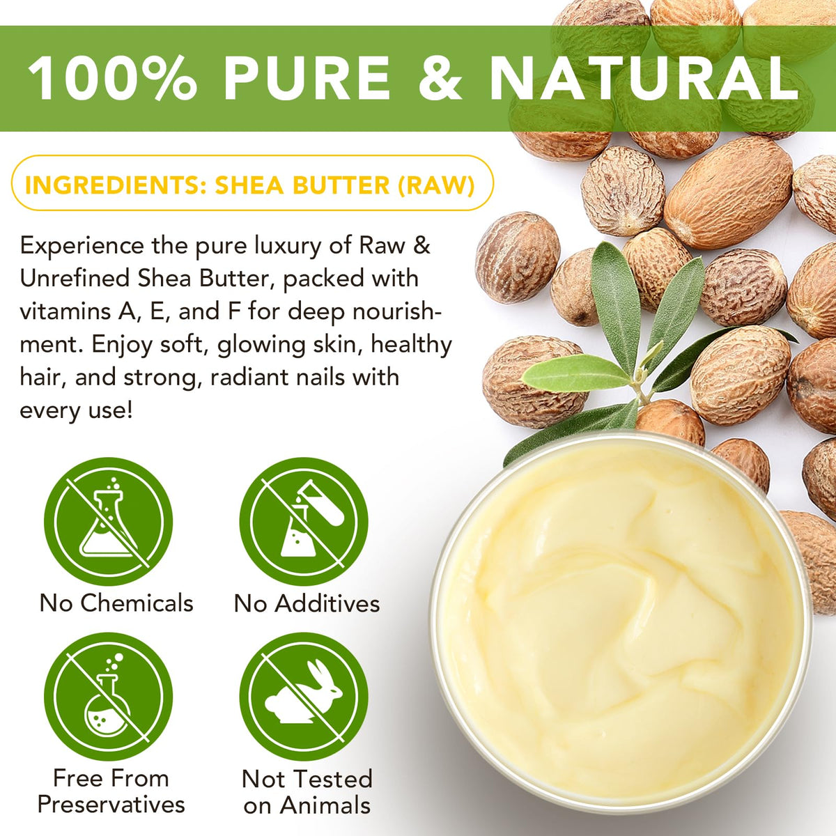 APUUFYQC close-up of unrefined shea texture highlighting rich creaminess