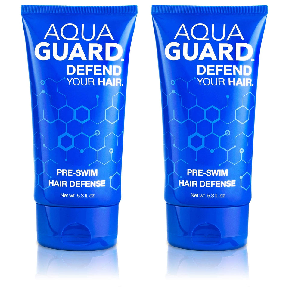 AQUA GUARD front packaging showing twin 5.3 oz bottles and benefits