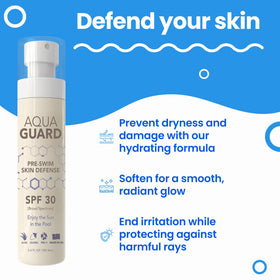AQUA GUARD ingredients close-up with aloe and oils highlighting moisturizing benefits