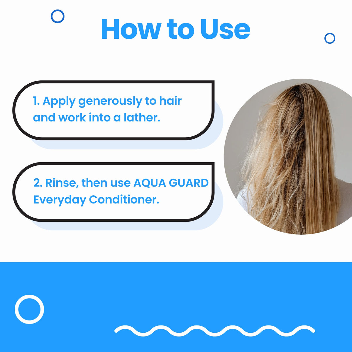 AQUA GUARD label detail highlighting color-safe and vegan claims