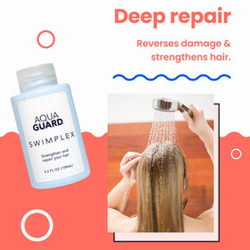 AQUA GUARD products poolside showing convenient protection and repair