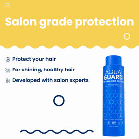 AQUA GUARD poolside scene with family applying product for pre-swim protection