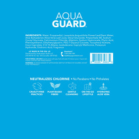 AQUA GUARD wipes on poolside towel illustrating convenient freshening after swimming