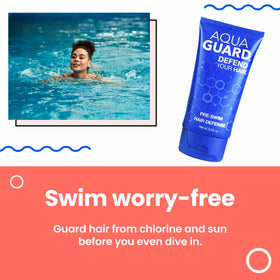 AQUA GUARD shampoo and conditioner pair removing chlorine buildup effectively