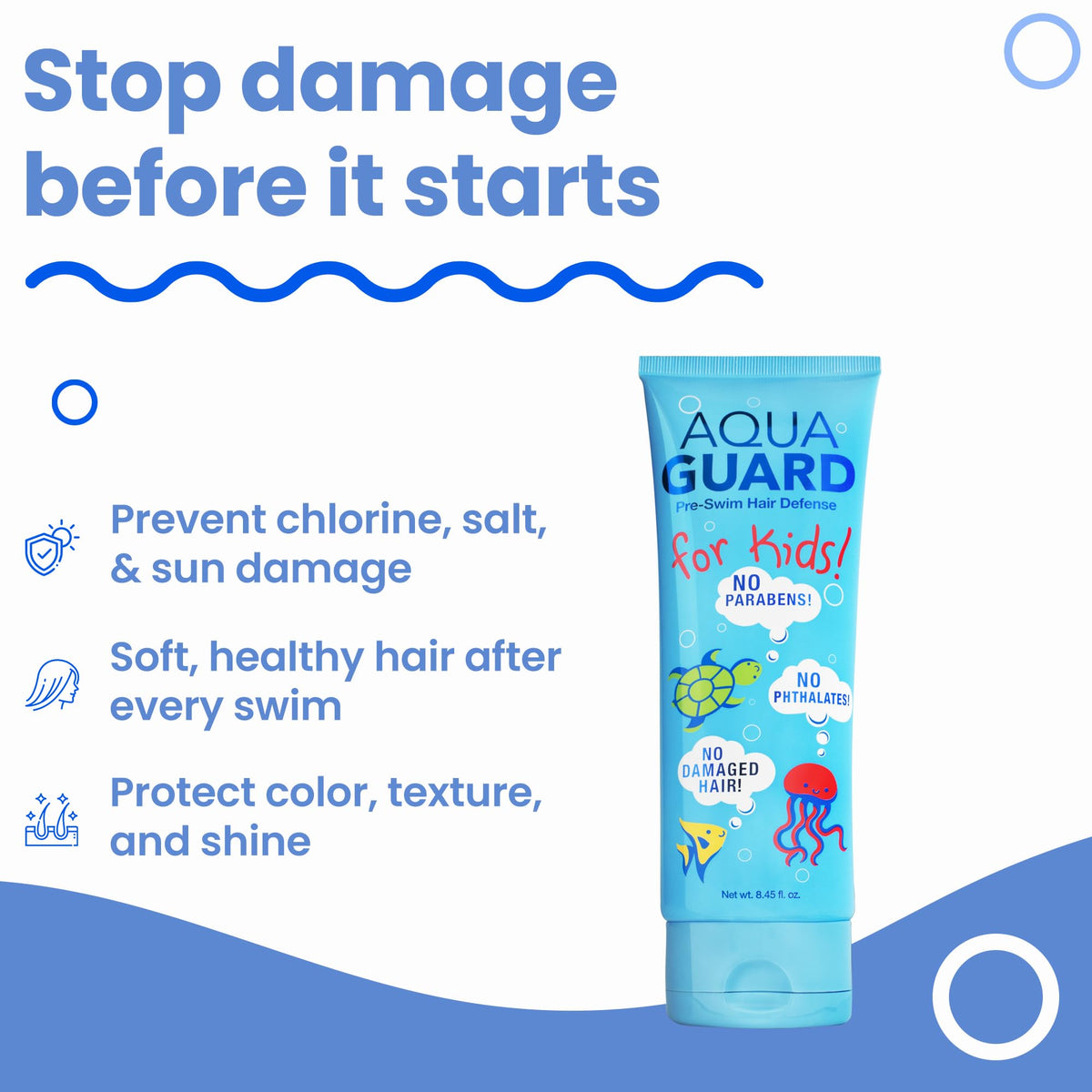 AQUA GUARD spray nozzle detail for easy pre-swim application benefit