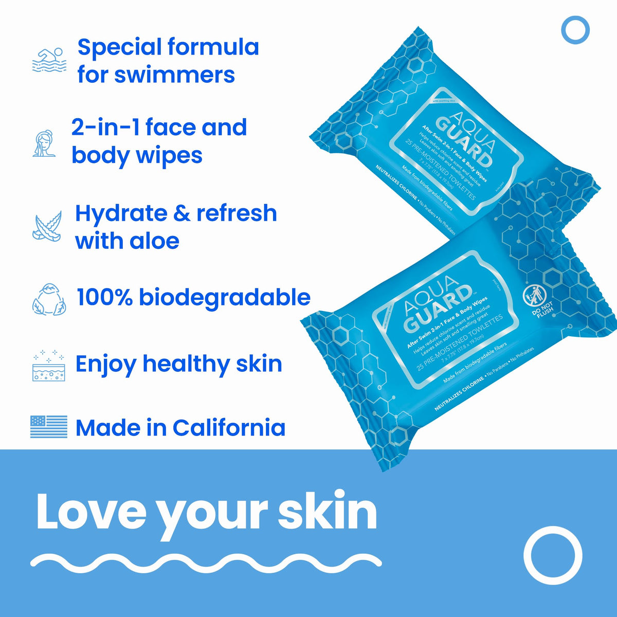 AQUA GUARD close-up of wipe texture highlighting soft fibers and moisturizing feel