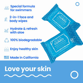 AQUA GUARD close-up of wipe texture highlighting soft fibers and moisturizing feel