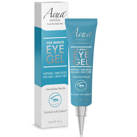 Aqua Mineral front packaging showing product benefits and instant depuffing